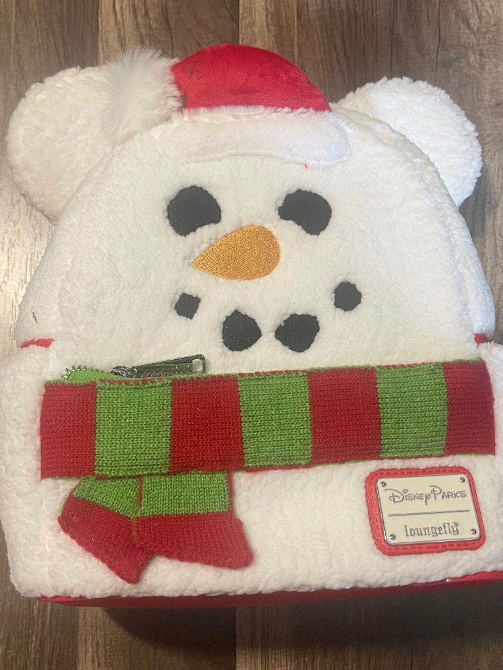 Disney Fuzzy Mickey snowman mini backpack